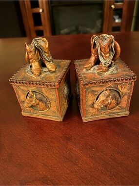 Vintage 1997 FIGI Western Heritage Trinket Box (Set)